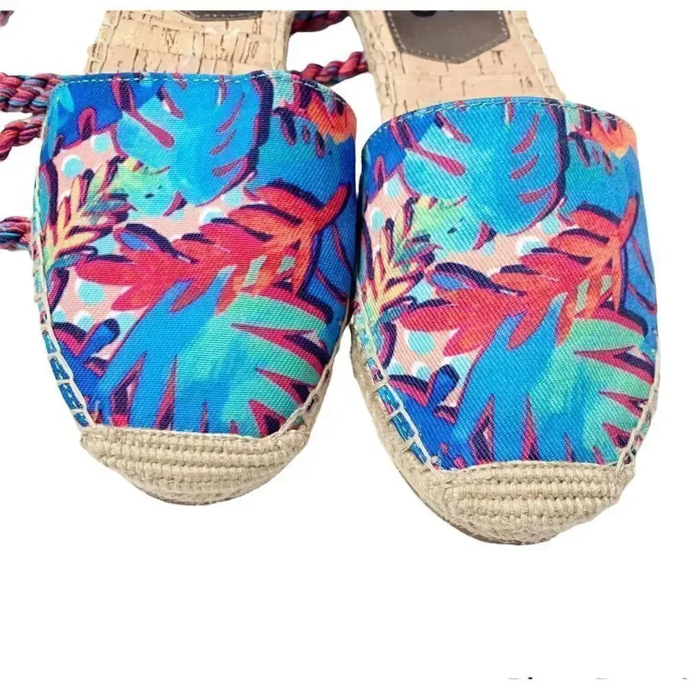 Circus by Sam Edelman Women's Lenora Canvas Espadrille Shoe Ankle Tie Size 8M